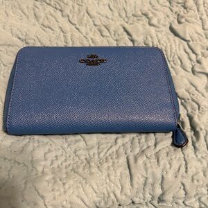 Coach Blue Zip-Around Wallet